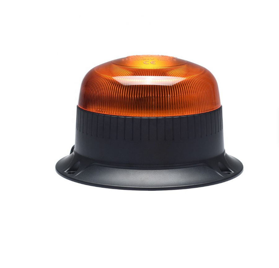 Low-Mount Amber Forklift Warning Beacon - 10-110V DC, IP66, EMC / ECE R10